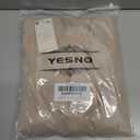 YESNO Women's Casual Corduroy Overalls Adjustable Straps Baggy Pants Wide Leg Jumpsuits with Pockets PC2 (Beige, M)