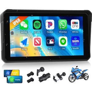 SIXWIN Wireless Motorcycle CarPlay Android Auto 6 Inch Car Play Moto Support TPMS Bluetooth IP68 Waterproof for Motorbike GPS Navigation,Siri,Google Assistant