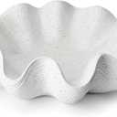 KEWOOL Scalloped Decorative Bowl Home Decor, 12.6" Shell Ruffle Fruit Bowl