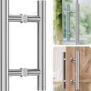 Ranbo Brushed 6" (CTC) Back to Back Shower Door Handle, 10" Length, Heavy Duty 1mm 304 Stainless Steel Pull, Fits 1/4"-1/2" Glass Doors & 1-3/8"-2-3/16" Barn Doors