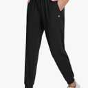 baleaf Women's Fleece Lined Pants Joggers Water-Resistant Zipper Pocket Thermal Sweatpants Winter Running Hiking Jogging, Small Size