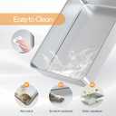 Soulbond Stainless Steel Litter Box, 27.5" L x 19.7" W x 6" H Extra Large Metal Litterbox for Big Cat and Multi-Cats Families, Non-Stick, Easy to Clean