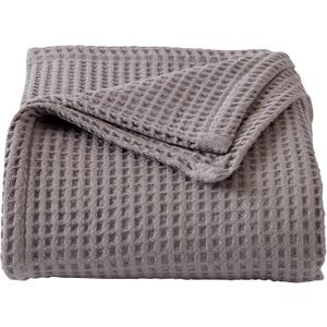 100% Cotton Waffle Weave Bed Blanket | Soft, Breathable, and Lightweight Blanket for All-Season | Perfect for Layering | Brielle Collection (King, Charcoal)