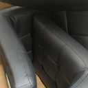 DUMOS Bar Stools Set of 4, 24 inch Counter Height Bar Stools, Upholstered Modern Kitchen Barstools with Metal Base, PU Leather Saddle Stools for Kitchen Island, Black