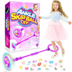 Ankle Skip Ball for Kids: Toys for 4-8 Years Old Girls, Outdoor Toys Gifts for Kids Ages 8-12 6-8 Skip Toy 8 Year Old Girl Birthday Gift (Purple)