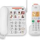 VTech SN5147 Amplified Corded/Cordless Senior Phone with Answering Machine, Big Buttons, 90dB ExtraLoud Visual Ringer, 50dB Audio Assist, Call Blocker, White