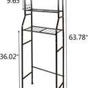 3-Shelf Bathroom Organizer Over The Toilet Space Saver Bathroom Corner Stand Storage Organizer, Black