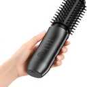 CARESKY Cordless Curling Iron Brush, 1.5 Inch Mini Travel Hair Curler with 200 Million Negative Ions, Portable Heated Round Straightener Brush Rechargeable for Curl, Touch-Up