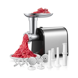 Electric Meat Grinder, Sausage Stuffer with 3 Sausage Tubes, 2 Blades, 3 Plates, 3200W Max, Meat Grinder Heavy Duty for Home Kitchen Use, Stainless Steel (Black)