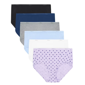 Hanes Women's Underwear Briefs Pack, 6-Pack, Cotton Brief Panties for Women, Moisture-Wicking (Plus Size)11, Solid/Print Mix