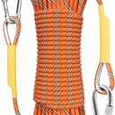 X XBEN Outdoor Climbing Rope 10M(32ft) 20M(64ft) 30M(96ft) 50M(160ft) 70M(230ft) 152M(500FT) 352M(1000FT) Static Rock Climbing Rope for Escape Rope Ice Climbing Equipment Fire Rescue Parachute (Orange)