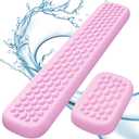 Lekvey Ergonomic Keyboard Wrist Rest - Memory Foam with Massage Points & Waterproof PU Leather Wrist Pad, Carpal Tunnel Support for Office Computer/Gaming, Typing Pain Relief, Easy-CleanPink