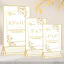 Daofary Acrylic Sign Holder 5x7, 14 Pack Double Sided Clear Gold Frame Tabletop Display, Menu Flyer Table Number Holder for Wedding Reception and Restaurant Tables