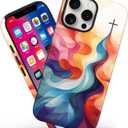 Magnetic for iPhone 14 Pro Case Christian Cross Phone Case, Rainbow