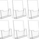 NIUBEE 6 Pack Acrylic Brochure Holder 8.5 x 11 inches, Clear Acrylic Literature Holder Plastic Flyer Display Stand, Acrylic Countertop Organizer for Magazine, Pamphlet, Booklets, Menu, Journals