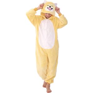 Animal Onesie Costumes for Kids Adults Cosplay Halloween for Boys Girls Womens Warm Plush One Piece (Yellow)