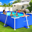 LuxPool Above Ground Pool, Frame Deep Swimming Pools, Family Pool, Large Above Ground Easy Set, Outdoor Backyard Pools for Kids, Adults, 7ft x 48in x 24in