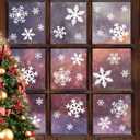 LUDILO 135Pcs Christmas Window Clings Snowflakes Window Decals Static Window Stickers for Christmas Decorations Windows Dcor Ornaments Xmas Party Supplies Thanksgiving Party Dcor