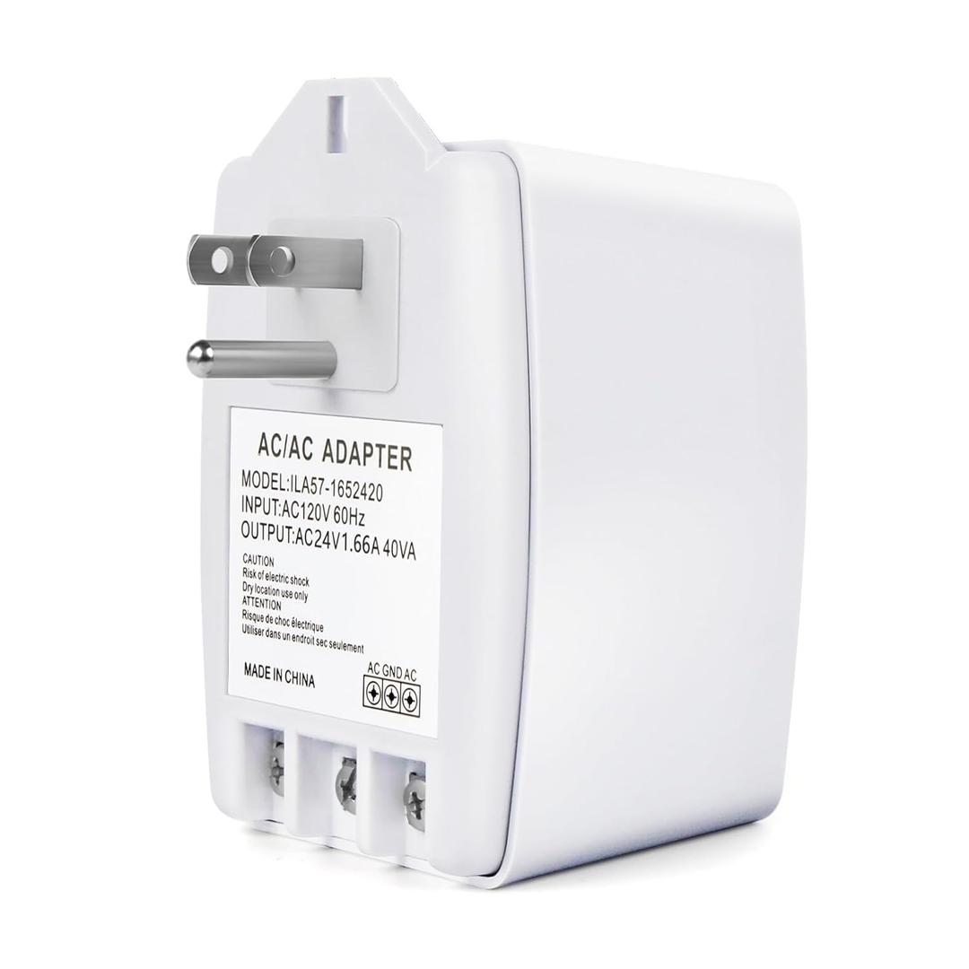 24V 40VA Transformer, Doorbell Transformer Plug in Compatible with Nest, Ecobee, Sensi, Honeywell All Versions of Ring Doorbell Thermostat (Wireless White, 40.0, Watts) 24V 40VA Transformer, Doorbell Transformer Plug in Compatible with Nest, Ecobee, Sensi, Honeywell All Versions of Ring Doorbell Thermostat (Wireless White, 40.0, Watts)