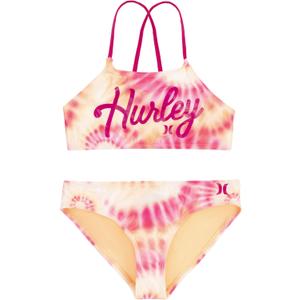 Hurley Girls' Girls' Bikini 2-piece Swim Suit ( 12/14), Hyper Pink