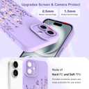 Fsoole Designed for iPhone 16 Case, Cute Flower Floral Pattern Design, Slim Soft TPU Liquid Silicone Protective Cover for Women Girls - Purple