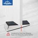 HOMOTEK 4 Pack Door Stops for Bottom of Door, Heavy Duty Wedge Door Stoppers Strongest Under Door Wall Protectors of Premium Quality Alloy and Rubber, Brushed Stainless Steel