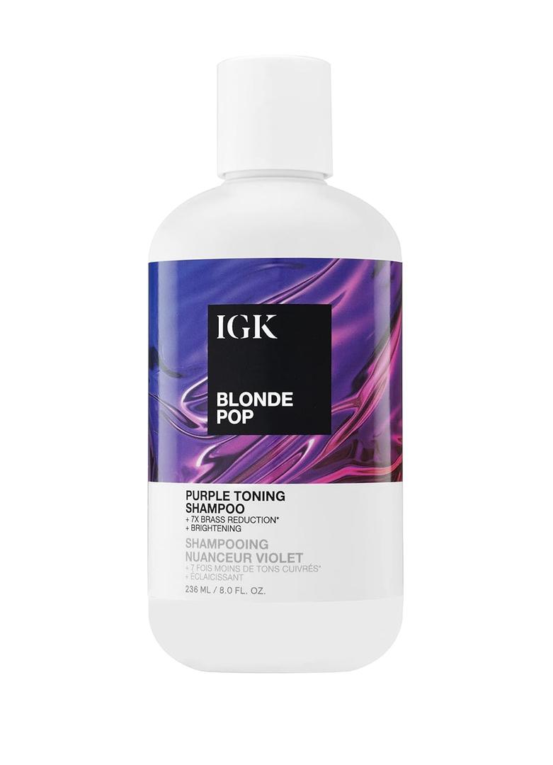 IGK BLONDE POP Purple Toning Shampoo | Brighten + Neutralize Brass | Vegan + Cruelty Free | 8 Oz (8 Ounce (Pack of 1))