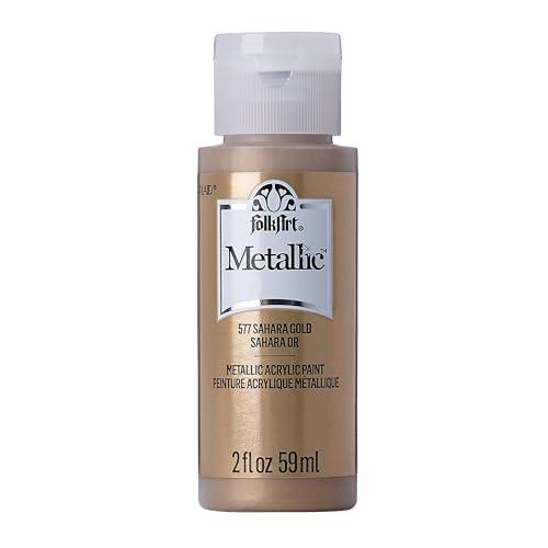 FolkArt Metallic Acrylic Paint in Assorted Colors (2 oz), 577, Sashara Gold