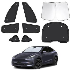 Car Side Window Shades for T*esla Model Y 2025 2026 |Suction Cup No Falling| Full Car Window Covers for Privacy, Sunshades for Tesla Front Rear Windshield Side Windows