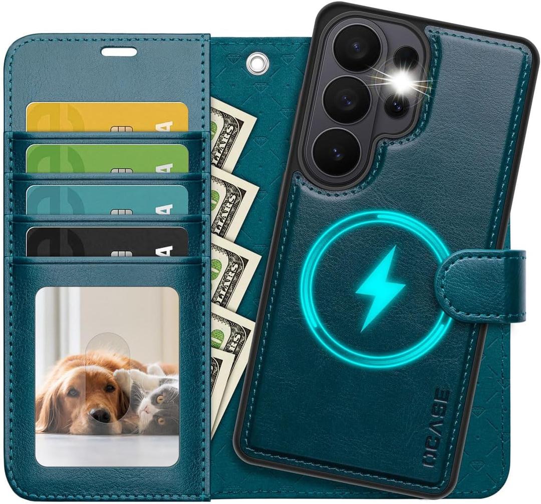 OCASE for Samsung Galaxy S26 Ultra Detachable Wallet Case with Card Holder, [2 in 1] PU Leather Flip Folio Case with RFID Blocking Stand Wrist Strap Shockproof Phone Cover 2026, Peacock Blue