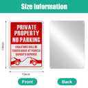 Lounsweer 8 Pcs No Parking Sign 14 x 10 Inch Metal Reflective Private Property Sign Violators Will Be Towed Rust Free Aluminum, UV Protected, Weather Resistant, Waterproof, Durable Ink, Easy to Mount, 10x14 inches