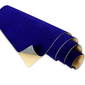 Navy Blue Self Adhesive Velvet Fabric Sticky Felt Sheets for Art & Crafts, Jewelry Box, Drawer Liners- 2PCS x (17.3" x 39.3")