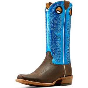Ariat Men's Ringer Western Boot (10.5 Narrow, Bright Blue Patent/Tobacco Toffee)