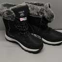 EARLDE Women's Snow Boots Waterproof Winter Boots Mid-Calf Outdoor Lightweight Warm Faux Fur Lined with Non-slip Sole 8