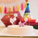 HOMSFOU Baby Shower Cake Decorations Stroller Cake Topper Baby Bottle Edible Toppers 2.55X1.57X1.37 Inch 5 Pieces for Toddler Birthday Party