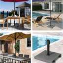 45lbs Patio Umbrella Base with Wheels - Heavy Duty Outdoor Patio Market Umbrella Stand for Deck with Rollers, Poolside, Balcony, Wind-Resistant Design, Grey