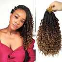 Goddess Box Braids Crochet Hair With Curly Ends 12 Inch Bohomian Box Braids Crochet Braids 8 Packs 3X Crochet Braids Synthetic Braiding Hair Extension for Black Women (12 Inch (Pack of 8), T1B 30 33)