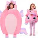 JOIEDOMI Kids Sleeping Bag 4 5 6 Year Old Girl Gifts Toddler Nap Mat with Pillow & Blanket 60" x 39" for Kids Ages 3+ Soft Plush Sleeping Mat for Preschool and Boys Girls (Pink Unicorn)