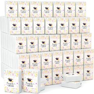 Sabary 100 Packs Wildflower Graduation Pocket Tissues Bulk, Floral Graduation Decorations 2026, 3-Ply Portable Mini Facial Travel Tissues for Congrats Grad Party Favors Guests keepsakes