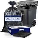 Plasticplace 65 Gallon Trash Bags 3.0 Mil Black Heavy Duty Garbage Can Liners 50 X 48 (50Count)