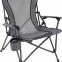Browning Folding Camping Chairs for Adults - Durable Mesh Fabric Over Sturdy Powder Coated Steel Frame, Armrests Cup Holder, and Shoulder Carry Bag