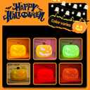 2pcs Pumpkin Night Light, 5-Color Dimmable LED Lamp with Touch Control and Auto-Switch Modes Nursery Nightlights Decor for Kids, Rechargeable Halloween Lantern Cute Silicone Light for Woman and Kids