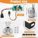 Copkim 12V DC Geared Motor Kit (600RPM Speed), JGB37-520 Motor with CCM6N PWM Controller, 6mm D-Shaft Flange and Bracket