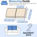 WEYOND Large Backrest Cushion Covers Super Stretch for 2 Couch Back Cushions, Featuring Chenille Yarn (Softer Version, 2PC, Beige)