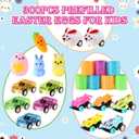 TOAPER 300PCS Prefilled Easter Eggs with Toys, Easter Basket Stuffers, Easter Party Favors, Easter Egg Hunt Prizes, Bulk Plastic Easter Eggs Gifts for Kids Classroom
