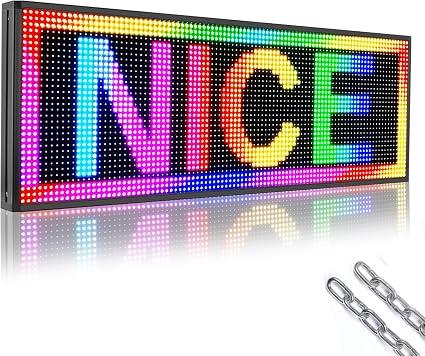 P10 Outdoor Scrolling Led Sign 27”X14” WIFI Control Full Color with High Brightness and New SMD Technology led sign Programmable for Store Business board