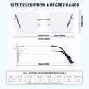 PEYEOISD Oversized Square Frameless Reading Glasses 2.5 for Women, Fashion Large Frameless Metal Readers, Big Borderless Eyewear