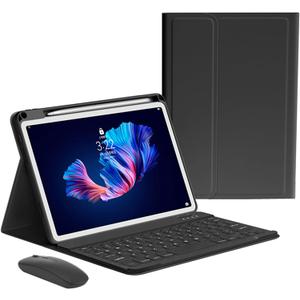 Keyboard Case Mouse for iPad Pro 11 inch (M5/M4, 2025/2024) Case with Mouse and Magnetically Detachable Color Keyboard Cover,Black