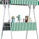 Outdoor Vendor Cart, 43.30in Foldable Metal Market Stall Display Stand with Canopy, Portable Multi-Purpose Floor Wagon for Retail Kiosks Events Festivals Farmers Markets Trade Shows, Green