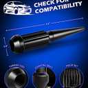 14x1.5 Lug Nuts Black 32 Piece, M14x1.5 Spike Lug Nuts Wheel Accessories Compatible with Chevy Ram Ford GMC